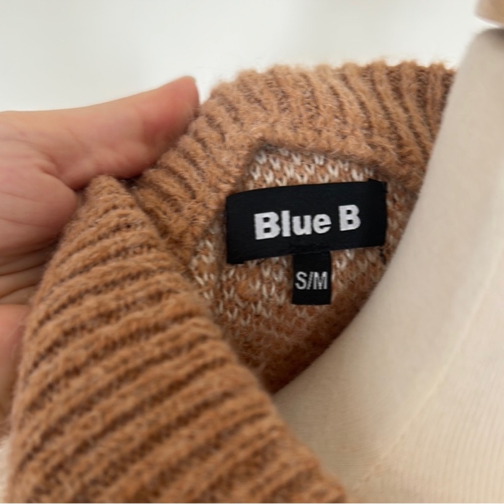 Blue B Boutique Sweater Tan Cream Oversized Cozy S M - Picture 5 of 5